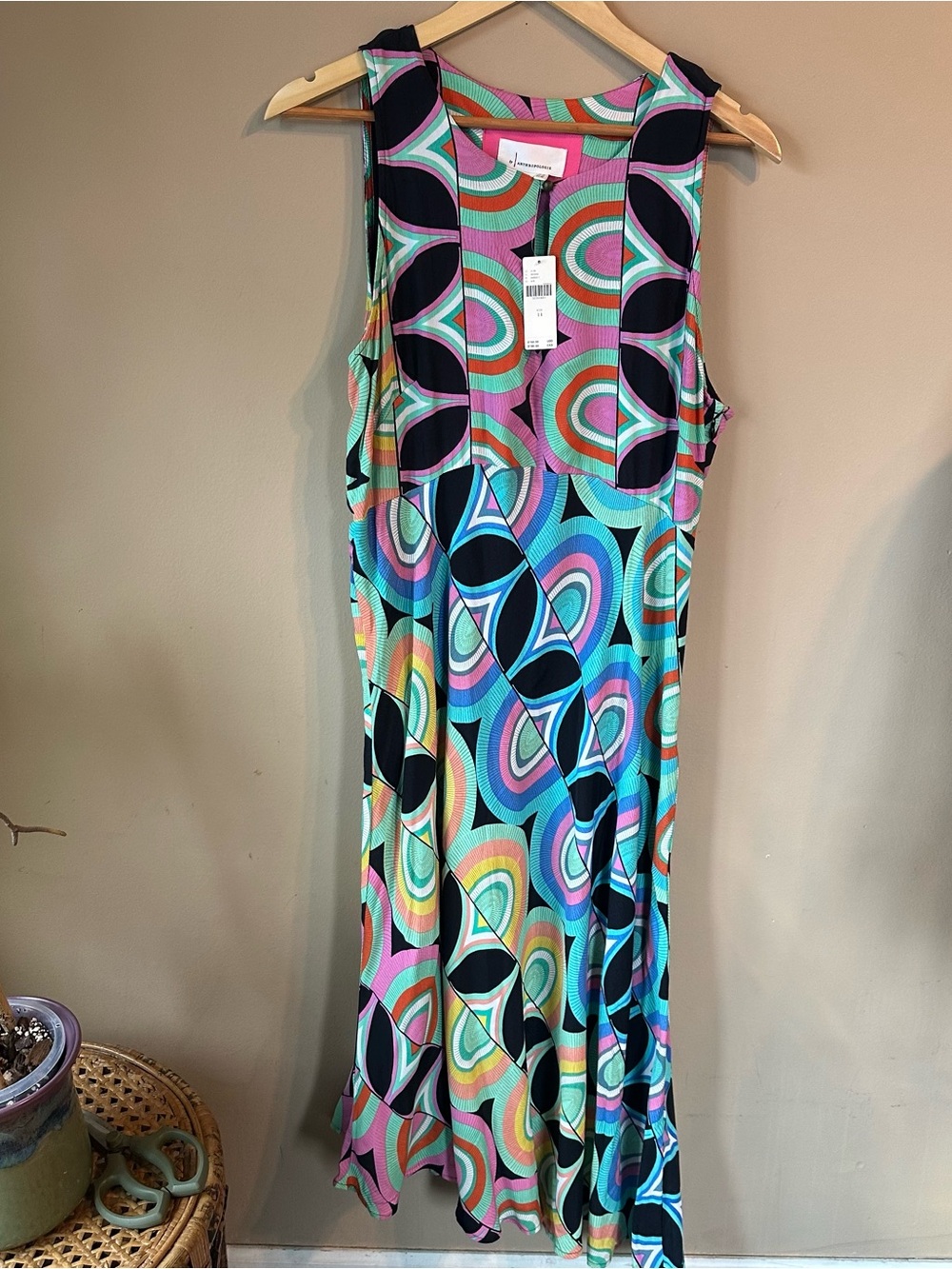 Anthropologie Multicolor Retro Wave Sleeveless Maxi Dress NWT